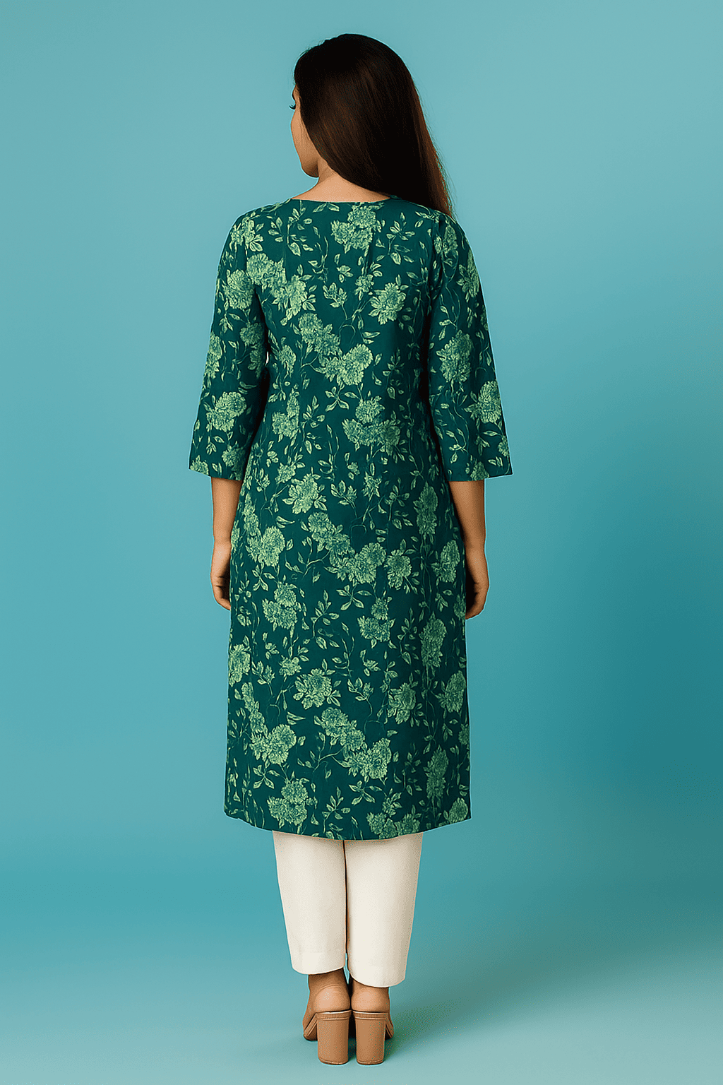 D.Gokuldas NX - Green Printed Kurti